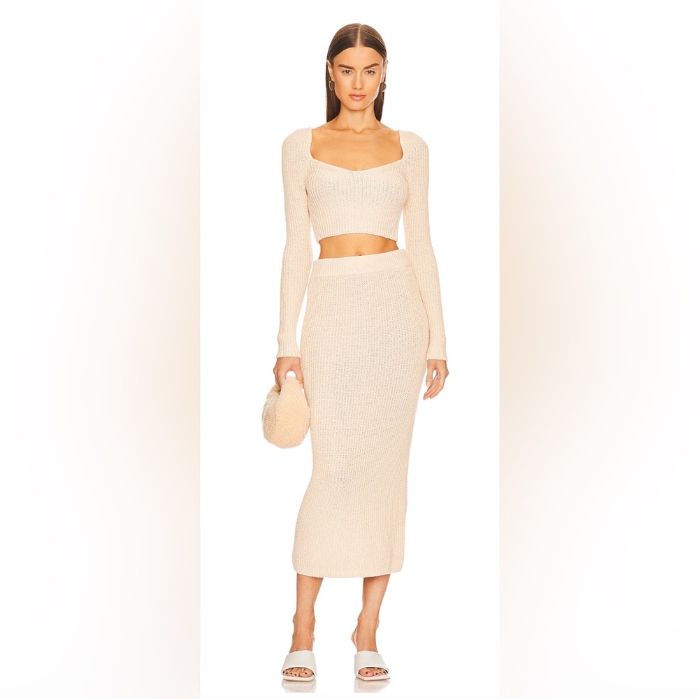 A.L.C Olive Knit MIDI Skirt